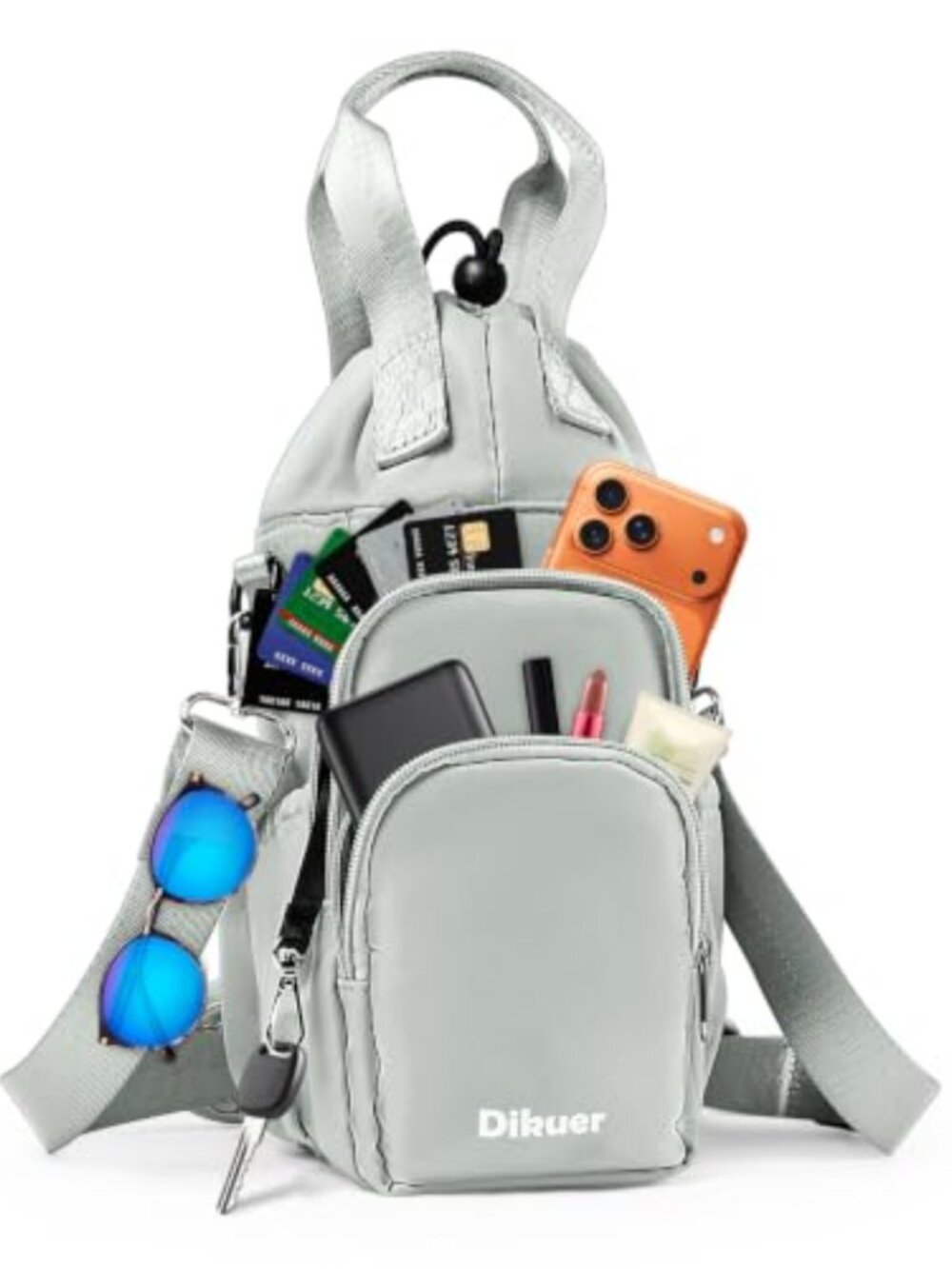Water Bottle Carrier Bag with Phone Pocket Adjustable Shoulder Strap Neoprene